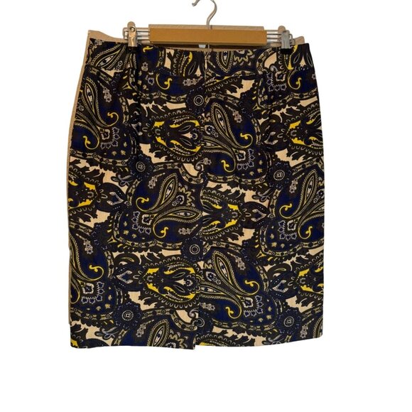 Ann Taylor Paisley Pencil Skirt Size 12  100% Cotton Shell & Polyester Lining - Picture 12 of 12
